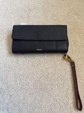 Fossil Black Leather Jori Wallet/Clutch